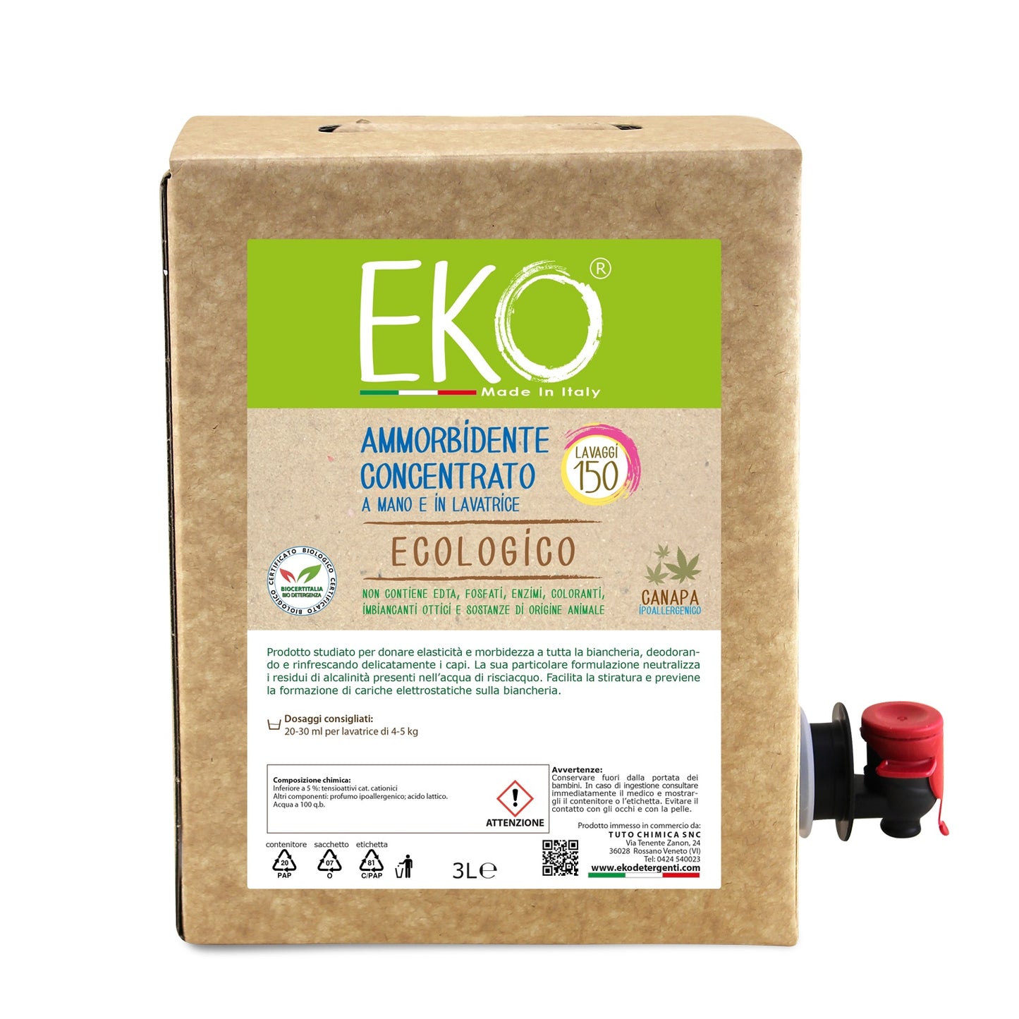 Eko ammorbidente ecologico liquido bag in box