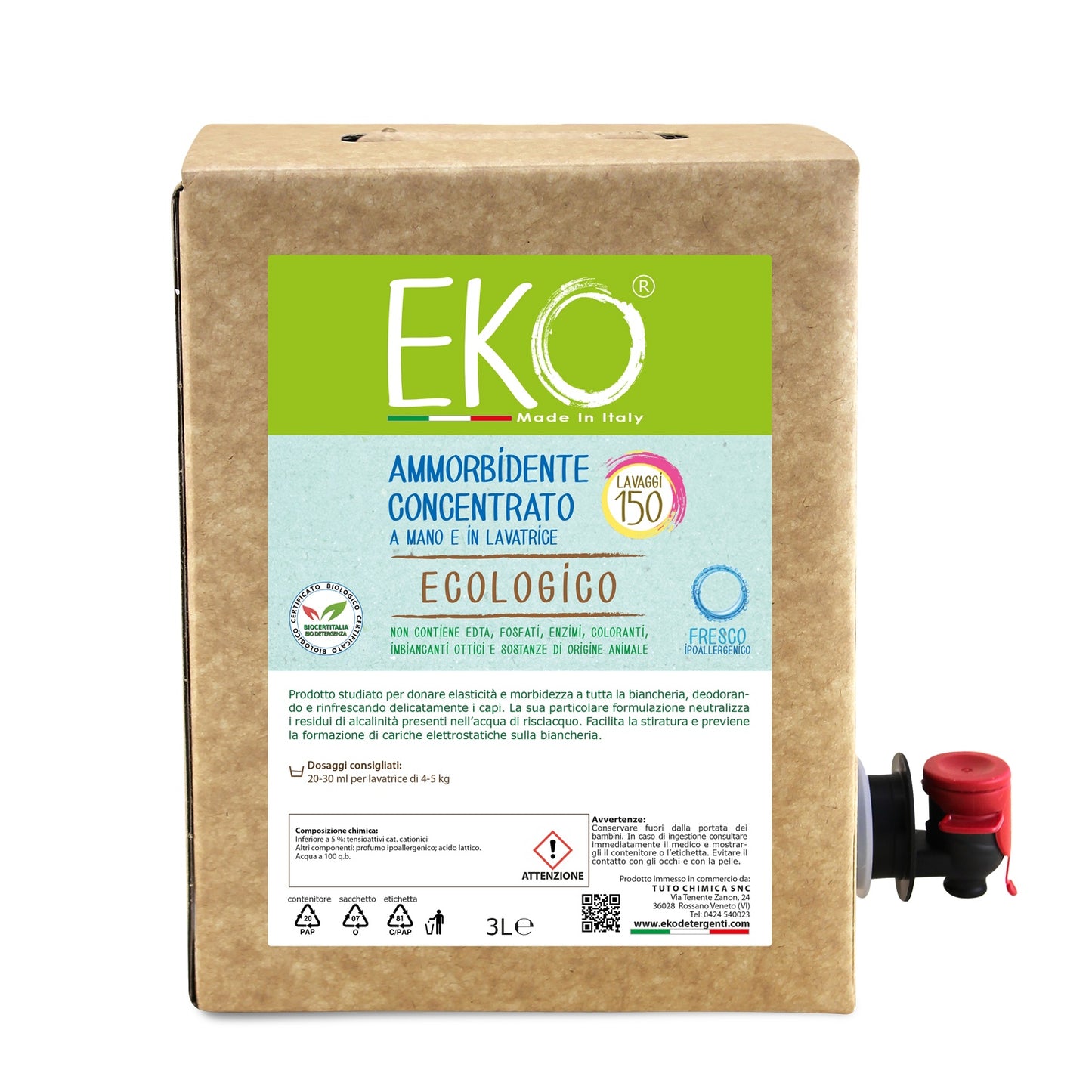 Eko ammorbidente ecologico liquido bag in box