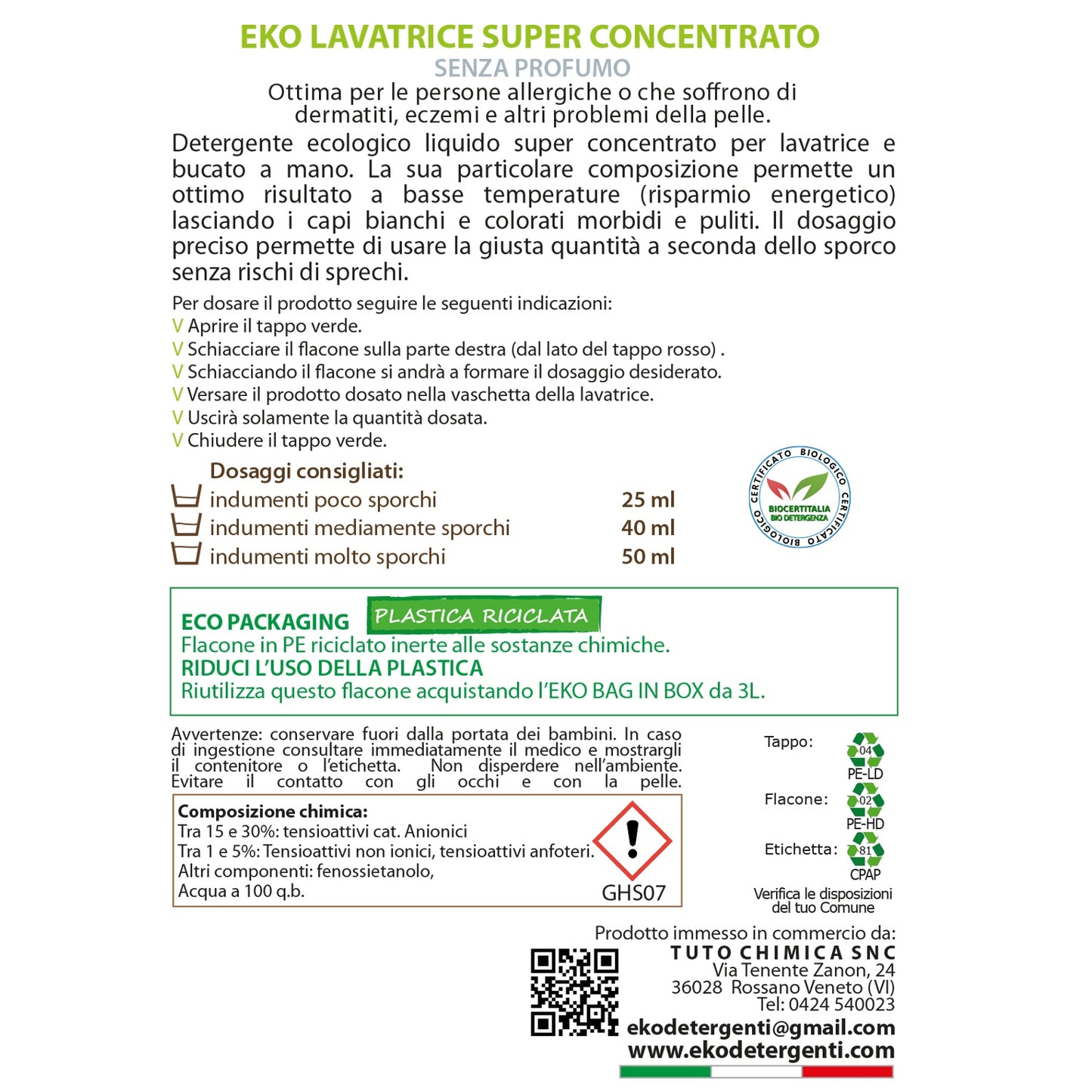 Eko detersivo ecologico lavatrice e bucato a mano