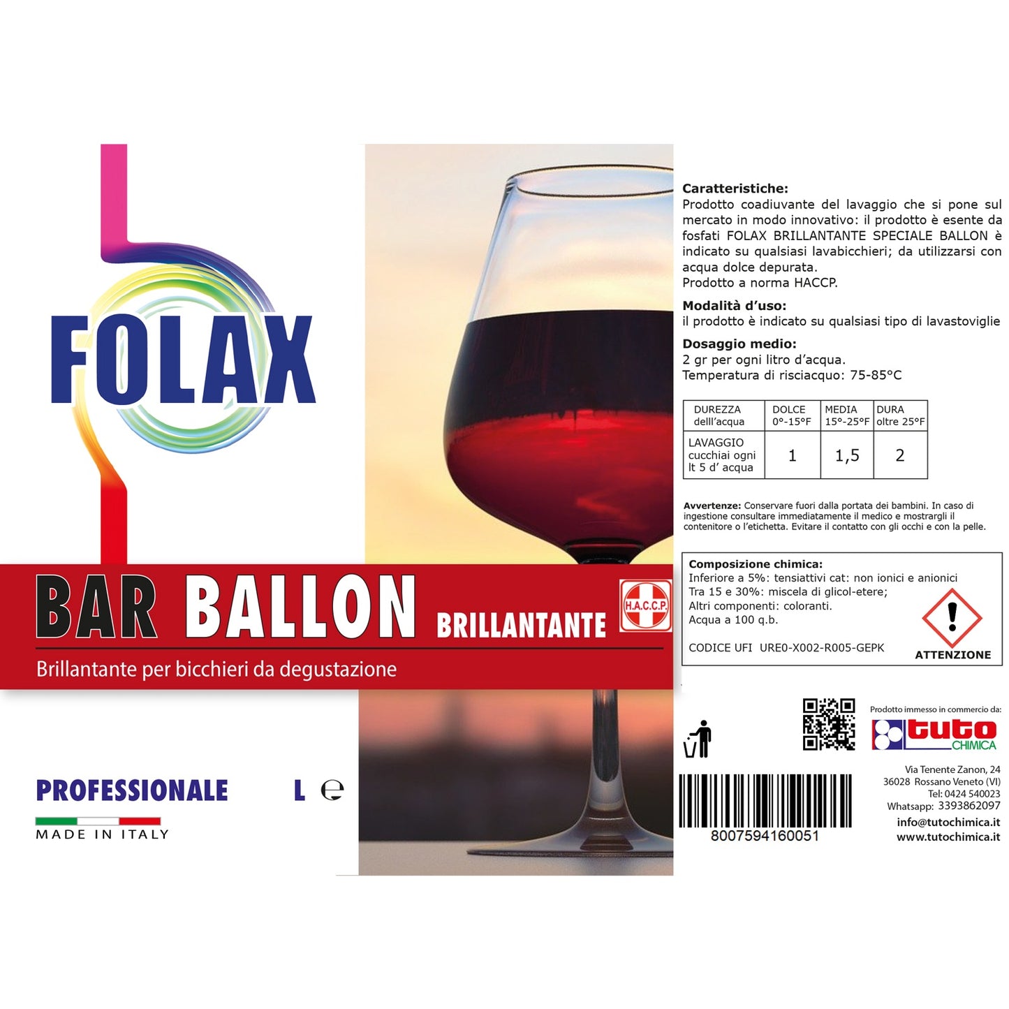 Folax brillantante ballon per bicchieri da degustazione