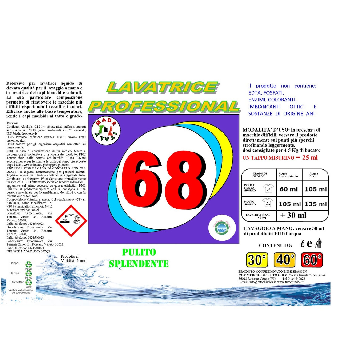 Detersivo lavatrice liquido 68