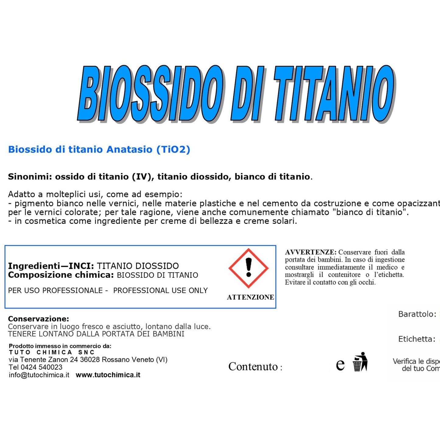 Biossido di titanio 1kg