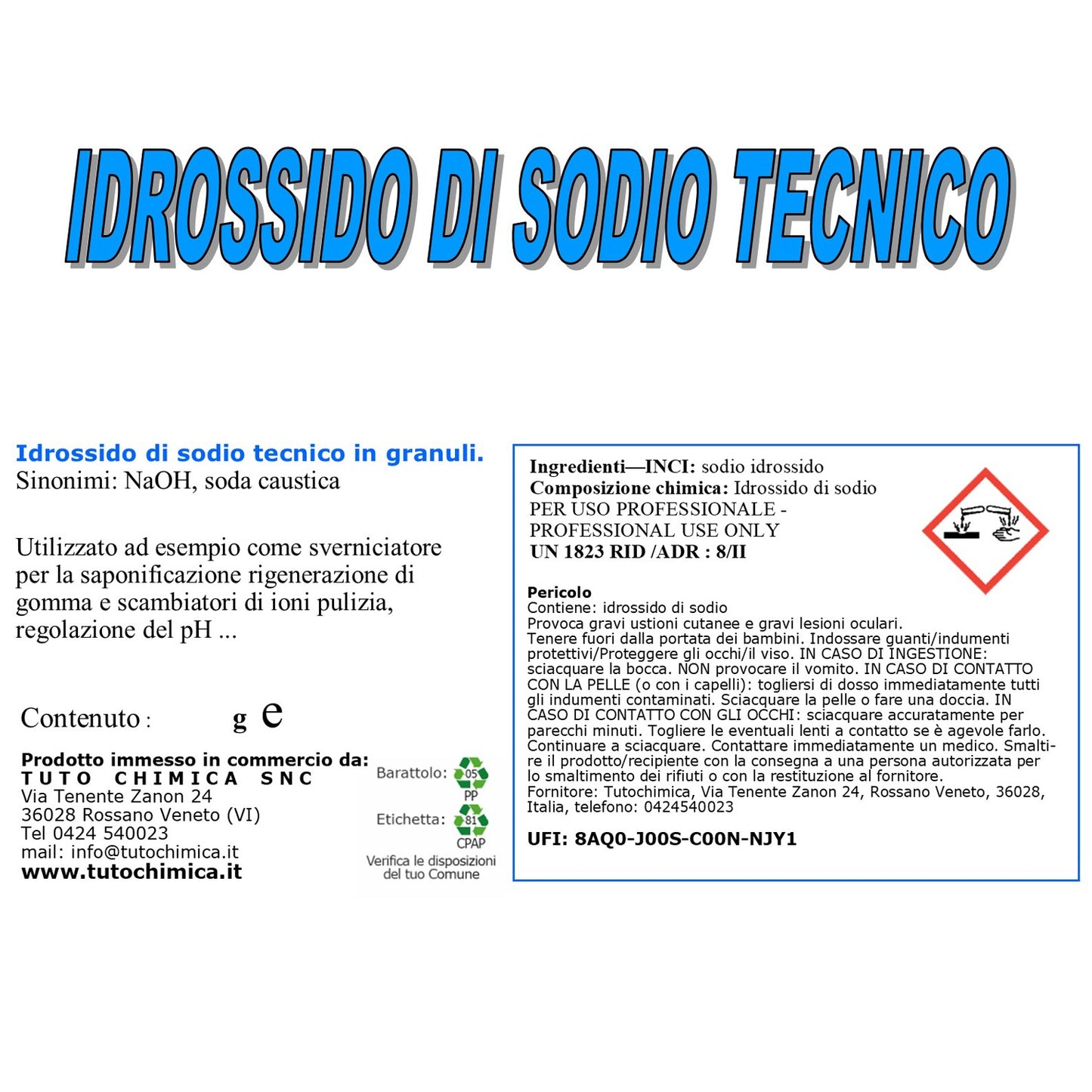 Idrossido di sodio 1Kg