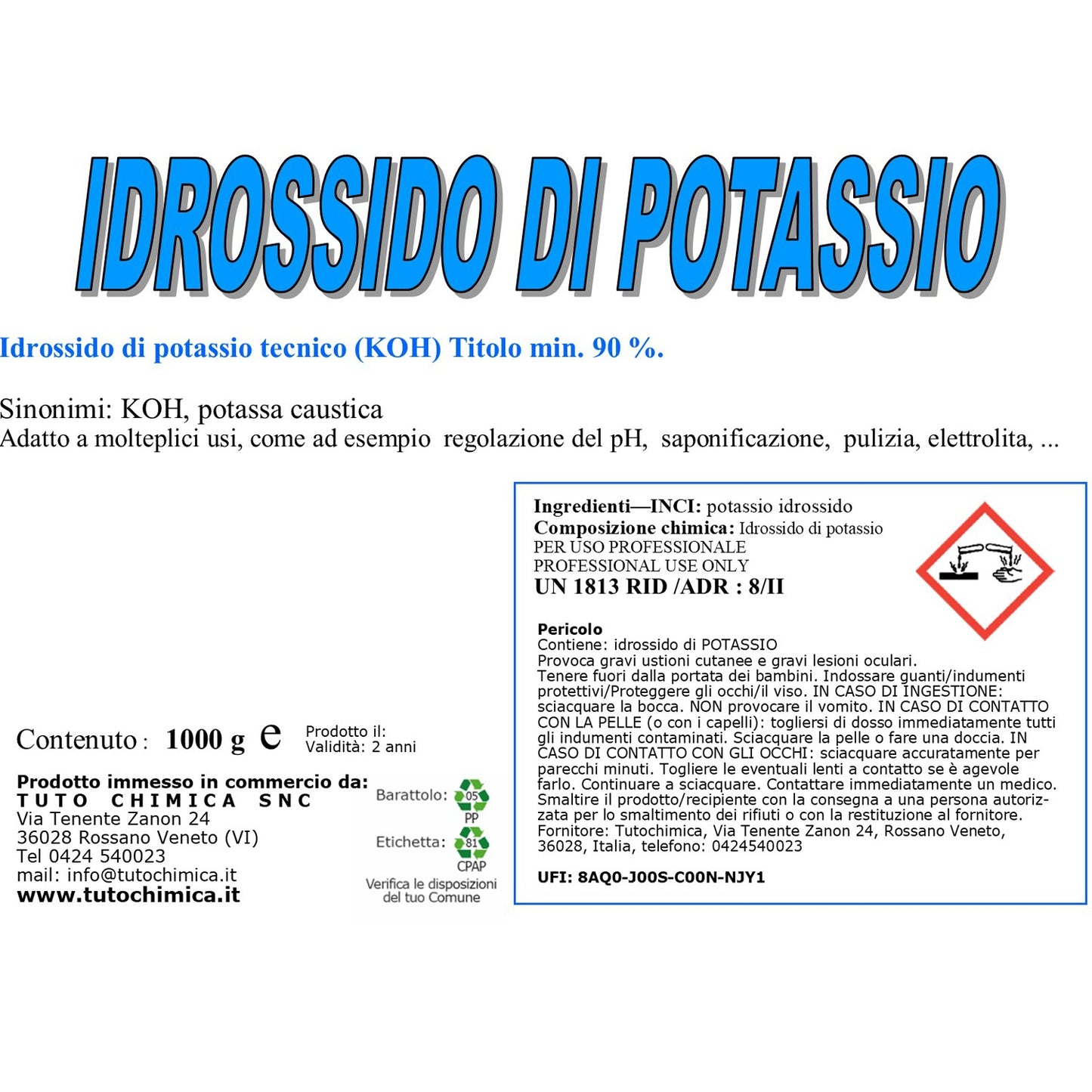 Idrossido di potassio 1Kg