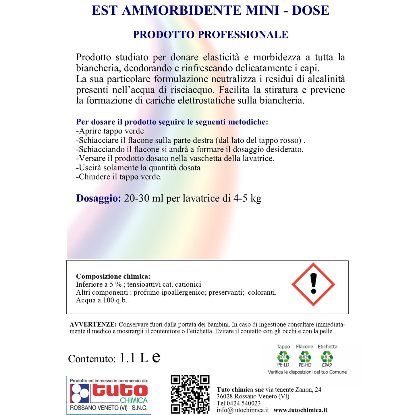EST Ammorbidente lavatrice minidose 1,1L