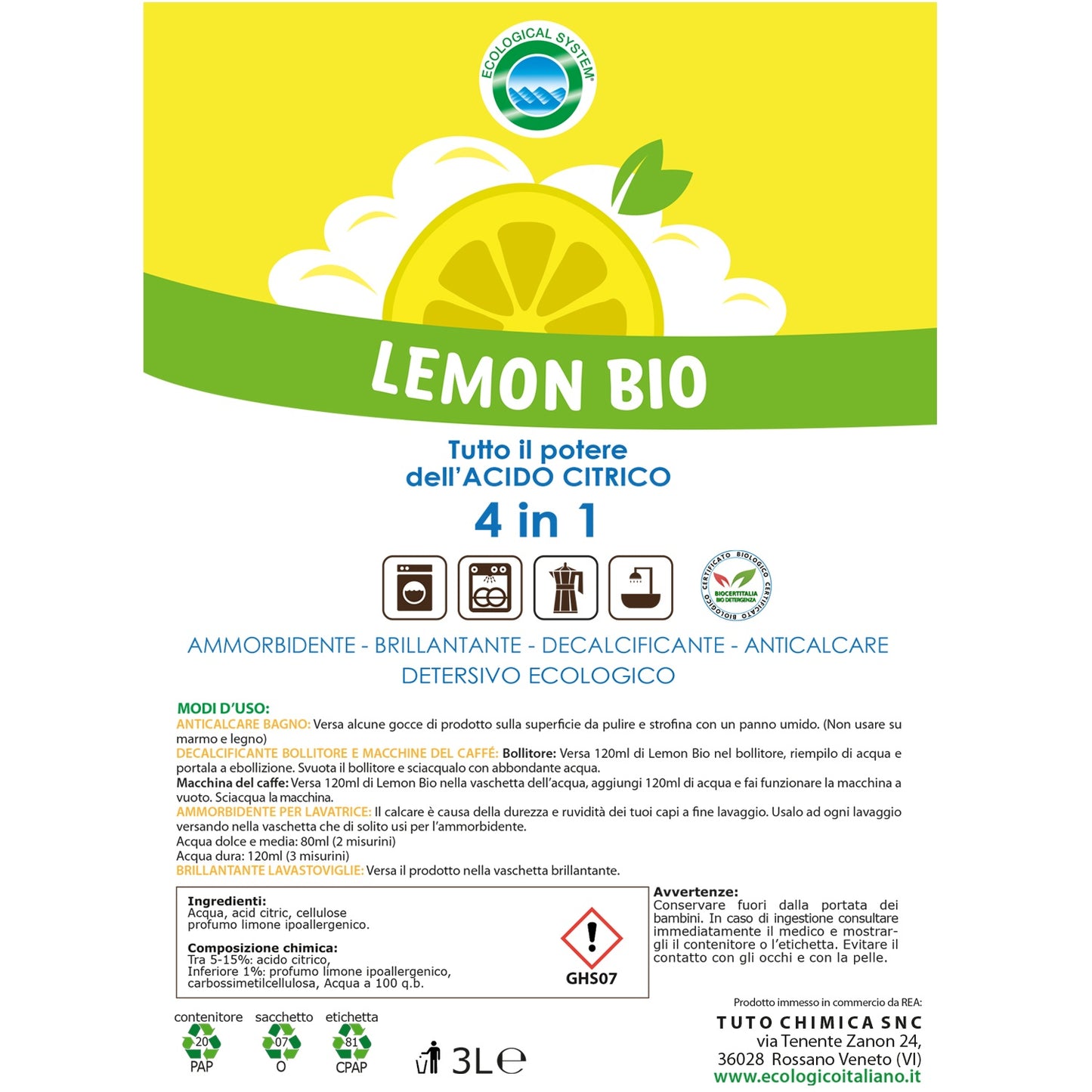 Kit Anticalcare ecologico Lemon bio
