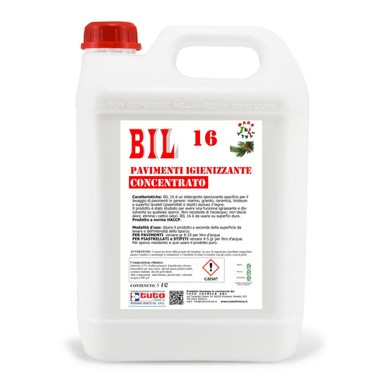 Bil 16 detergente igienizzante pavimenti con sali quaternari 5Kg