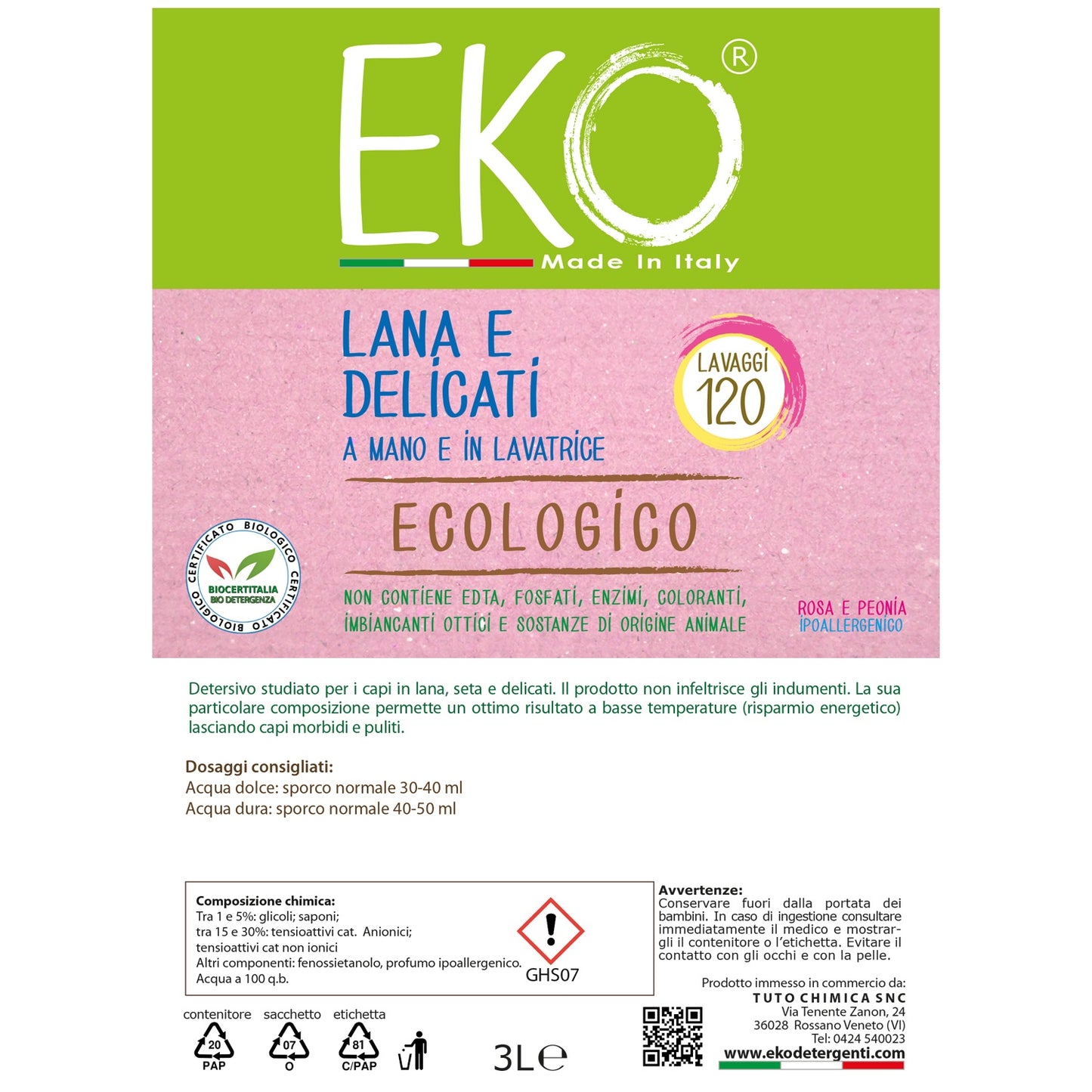 Bag in Box Kit Eko detersivo lana e delicati ecologico