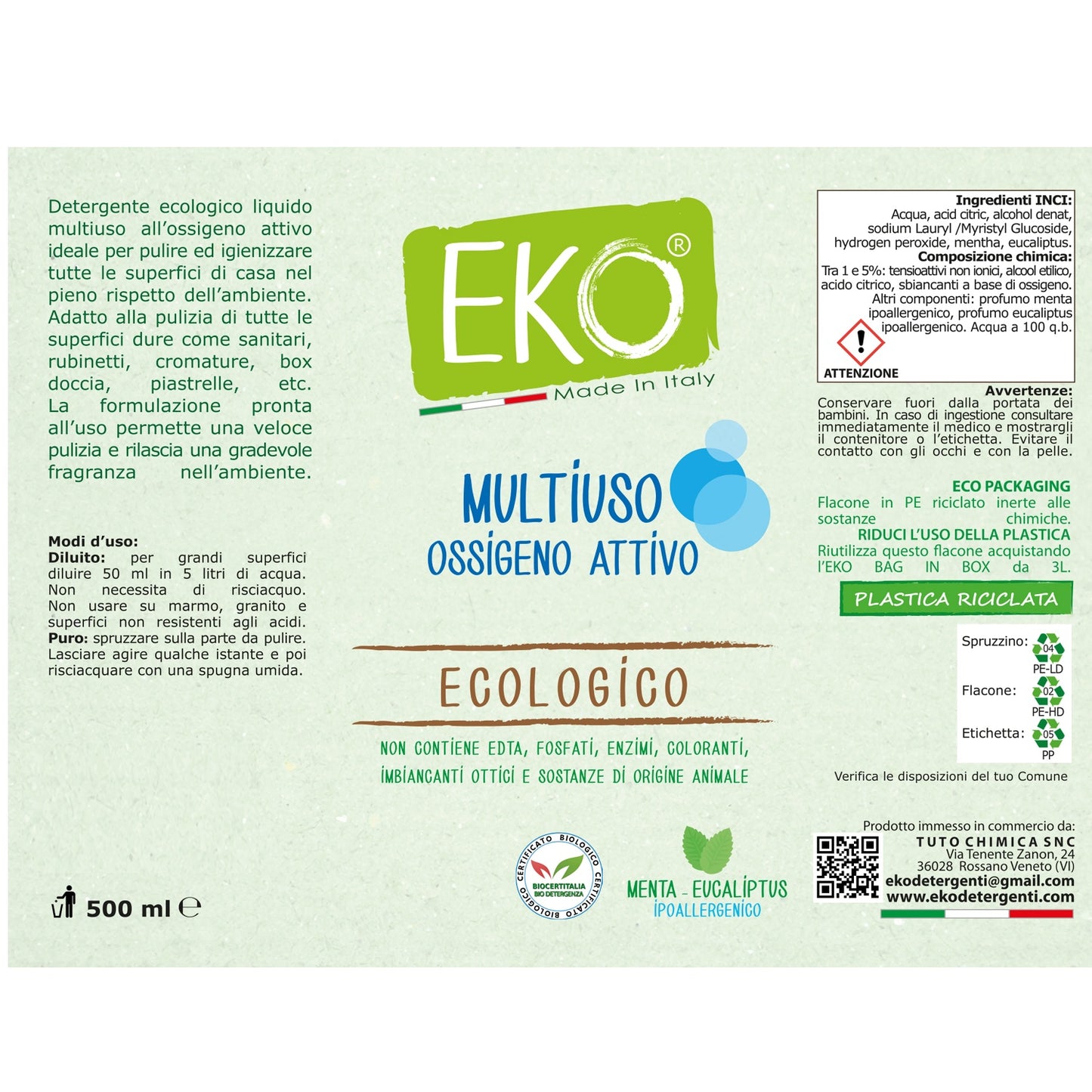 Bag in Box Kit Eko multiuso all’ossigeno attivo ecologico