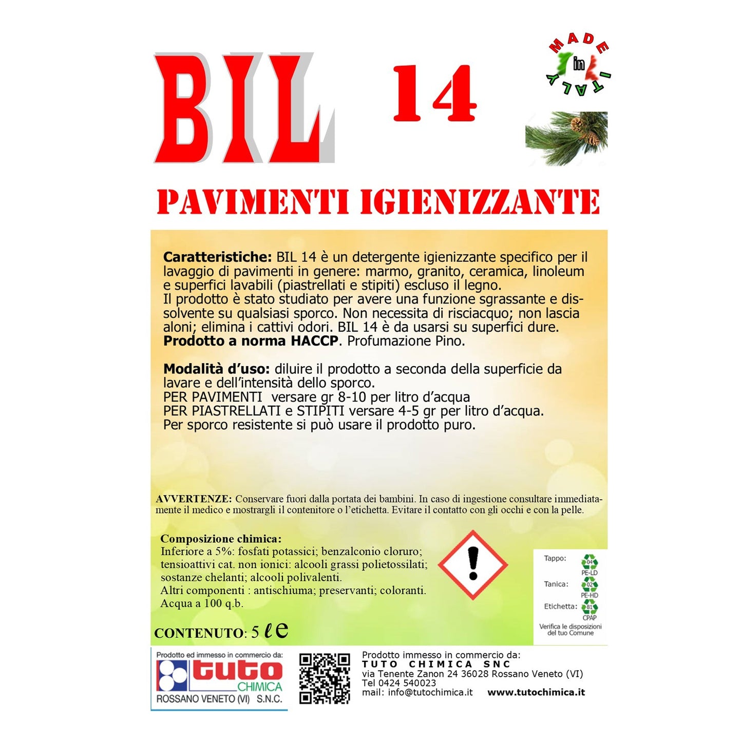 Bil 14 detersivo pavimenti igienizzante