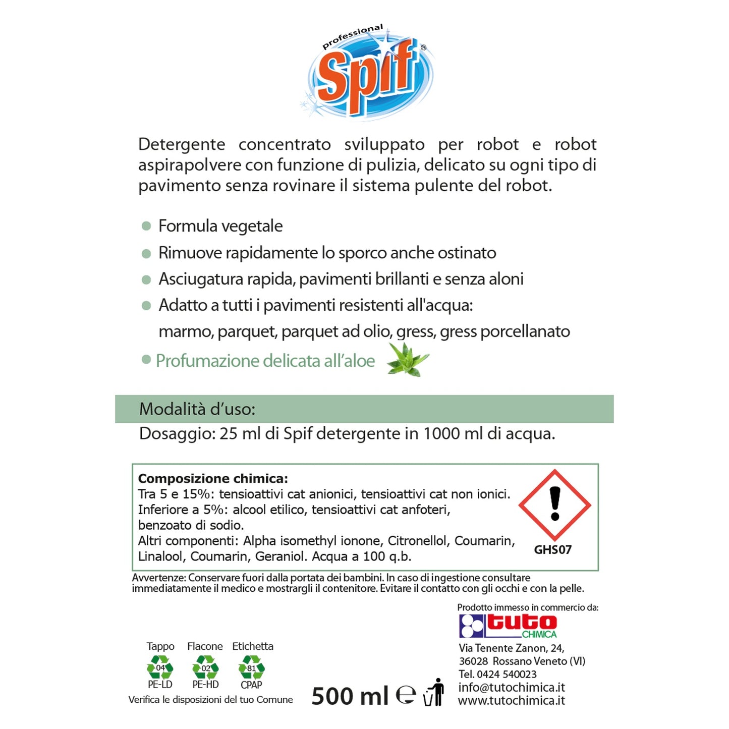 Detersivo Pavimenti Concentrato per robot pulizia 500ml