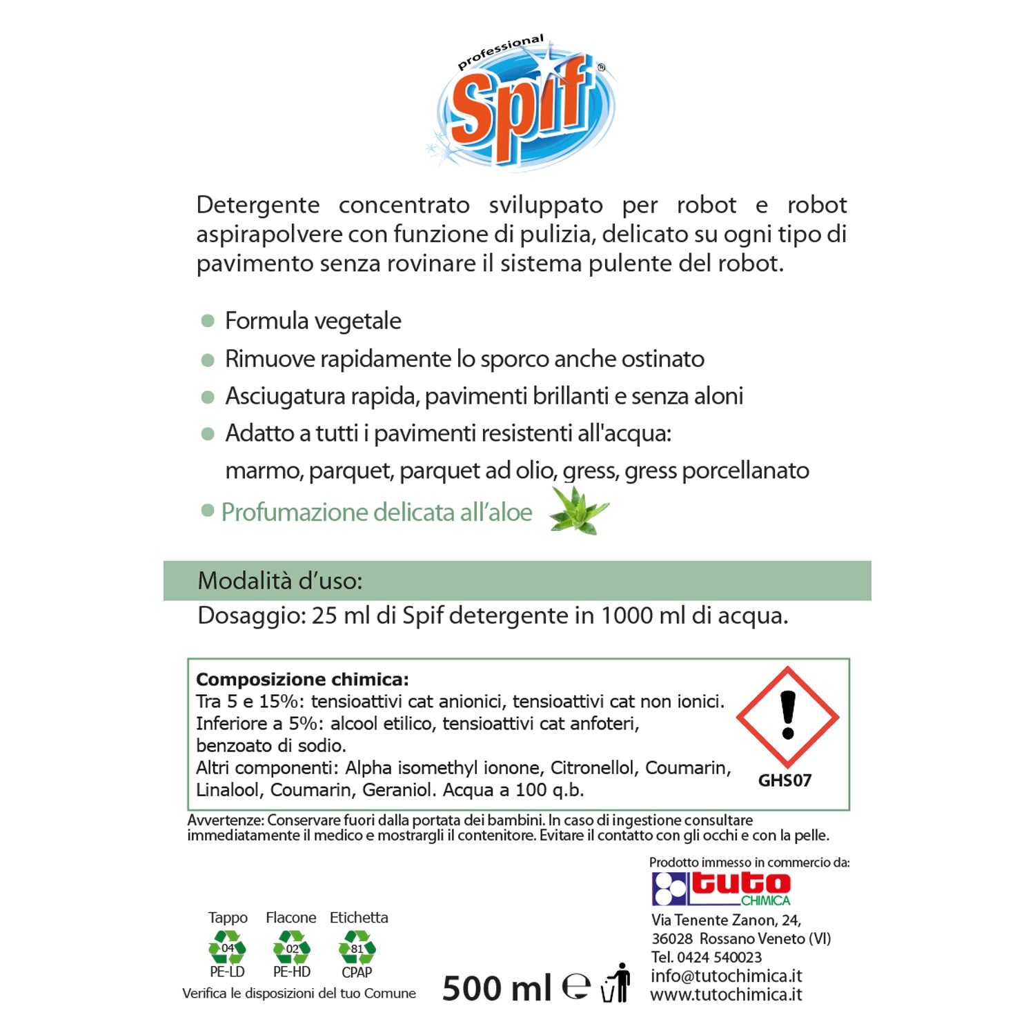 Detersivo Pavimenti Concentrato per robot pulizia 500ml