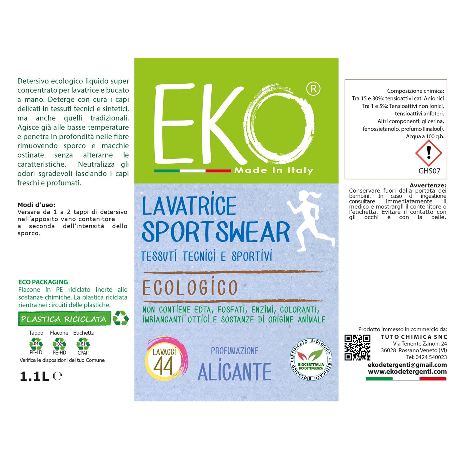 Eko Detersivo Lavatrice Sportswear