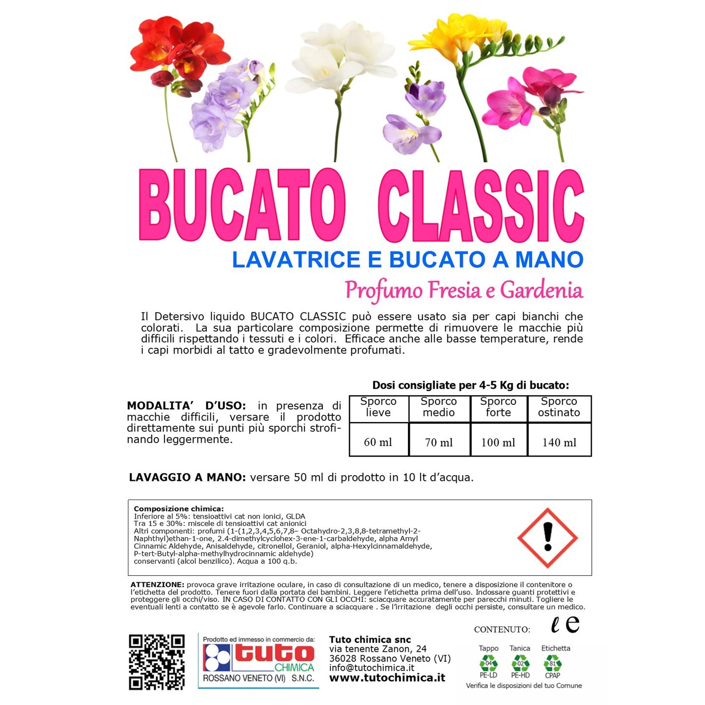 Detersivo lavatrice classic fresia e gardenia