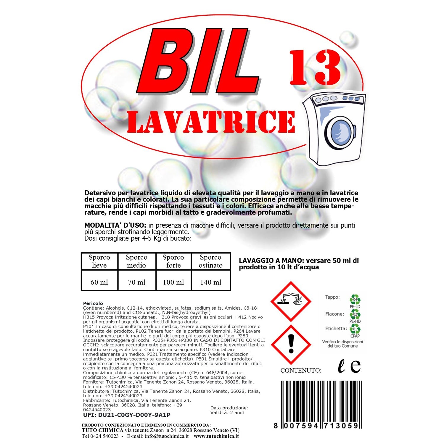 Bil 13 detersivo lavatrice liquido 5Kg