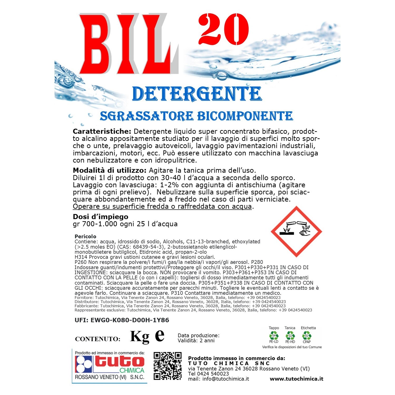 Bil 20 sgrassatore bicomponente