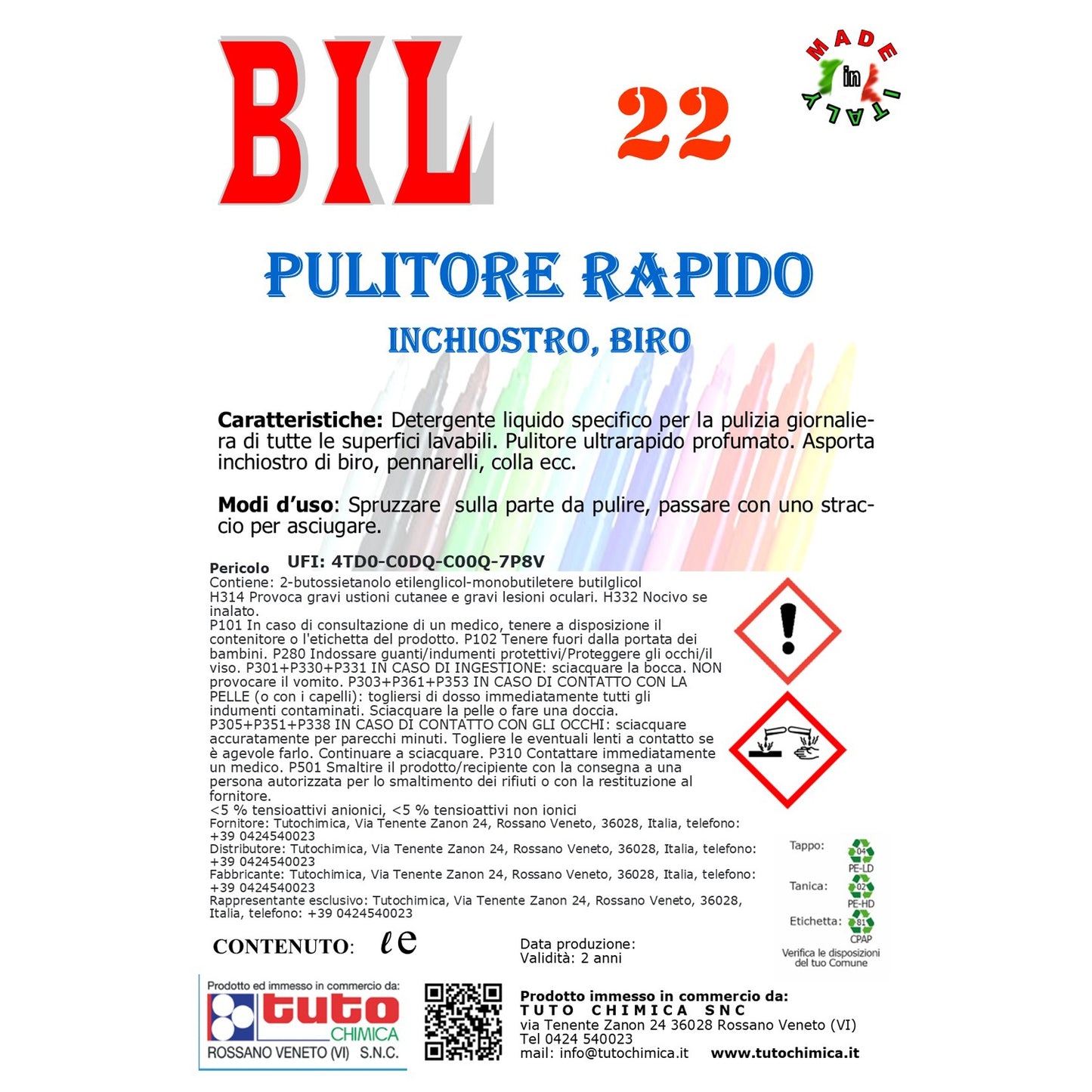 Bil 22 pulitore rapido inchiostro