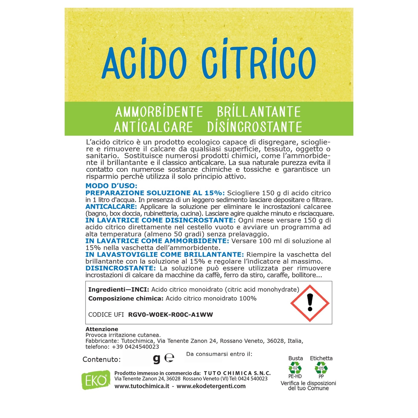Acido citrico monoidrato
