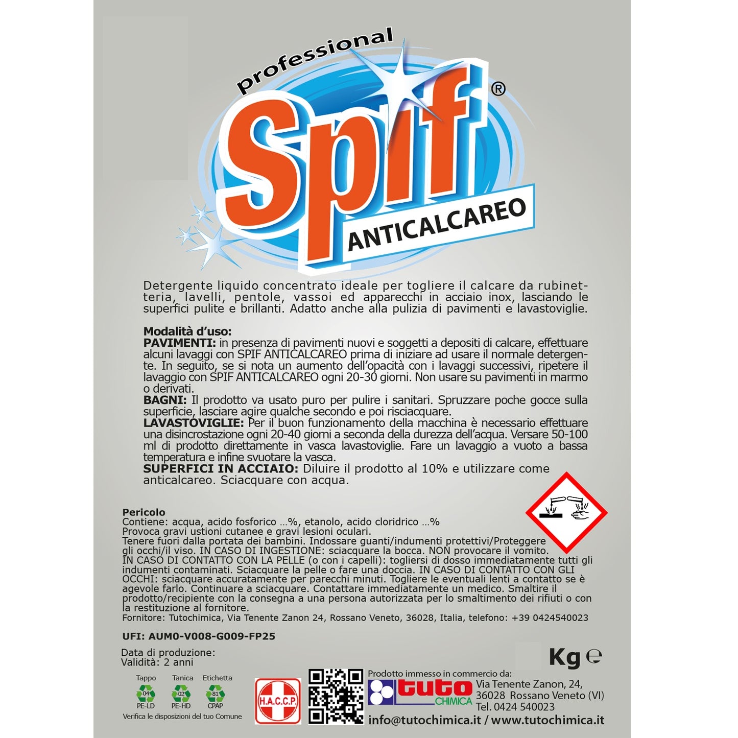 Spif detergente anticalcare