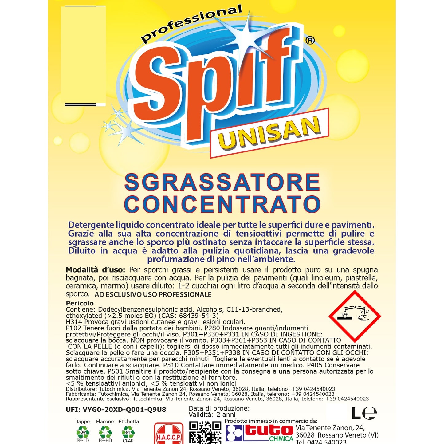 Spif unisan sgrassatore pavimenti e superfici dure
