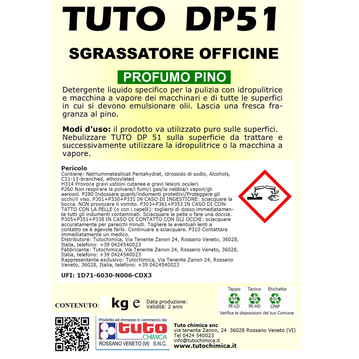 Tuto dp 51 sgrassatore per officine e torni
