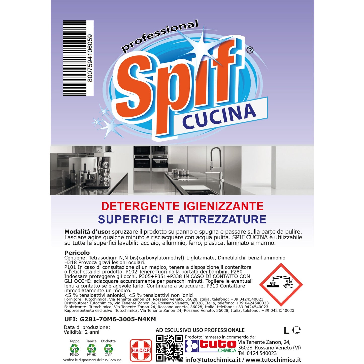Spif cucina detergente igienizzante