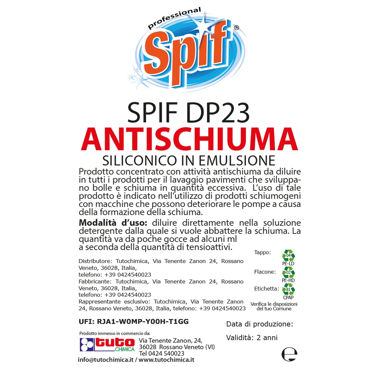 Spif dp23 antischiuma