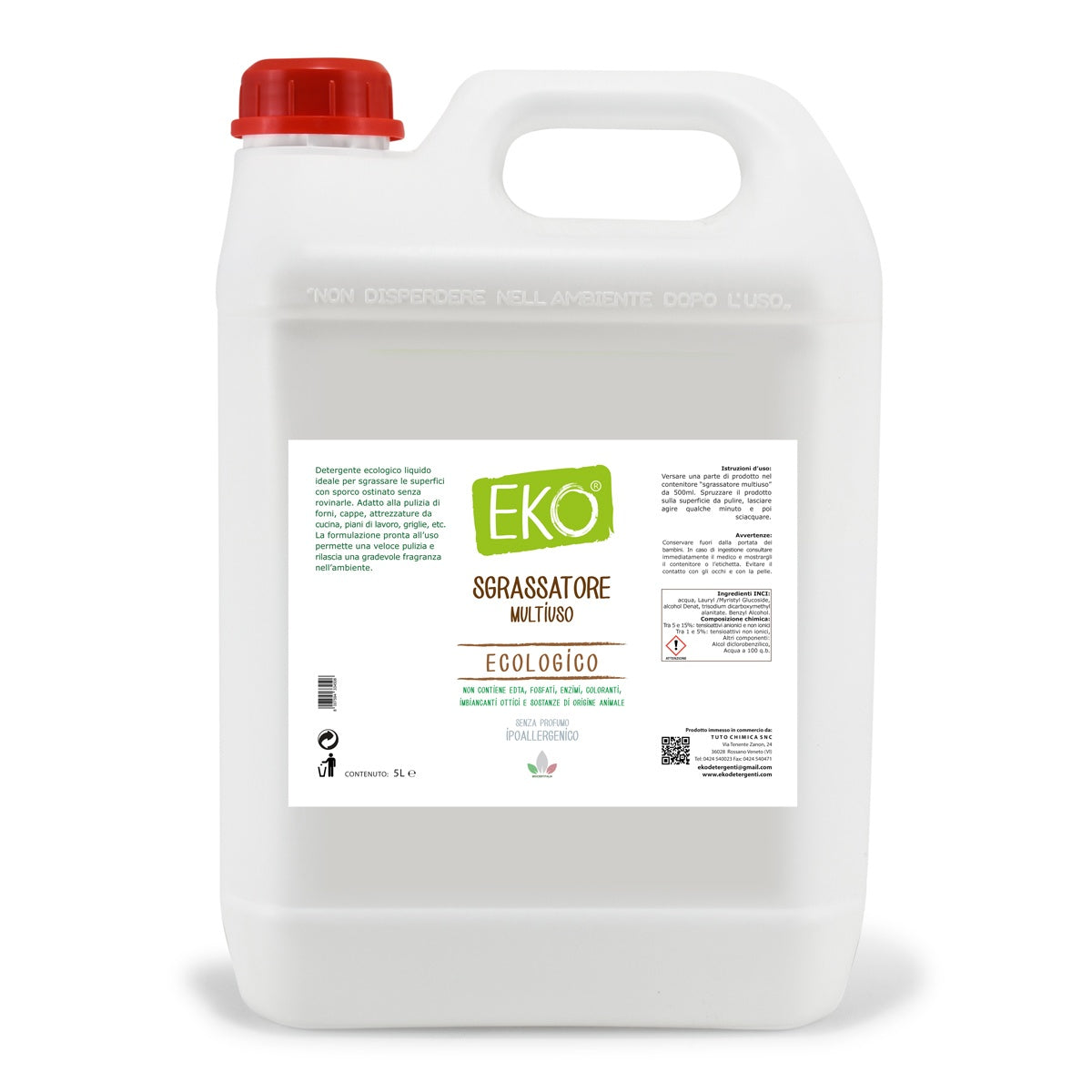 sgrassatore naturale ipoallergenico eko tanica 5 litri