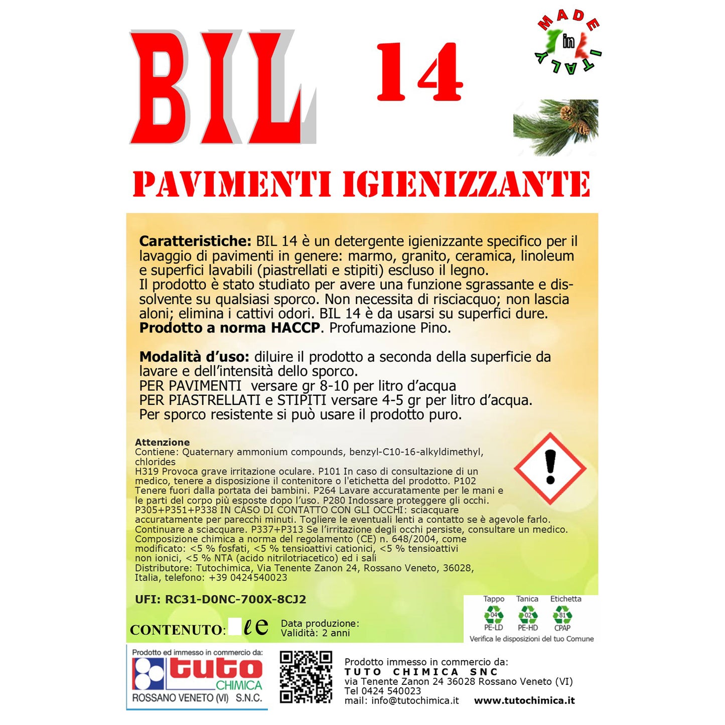 Bil 14 detersivo pavimenti igienizzante