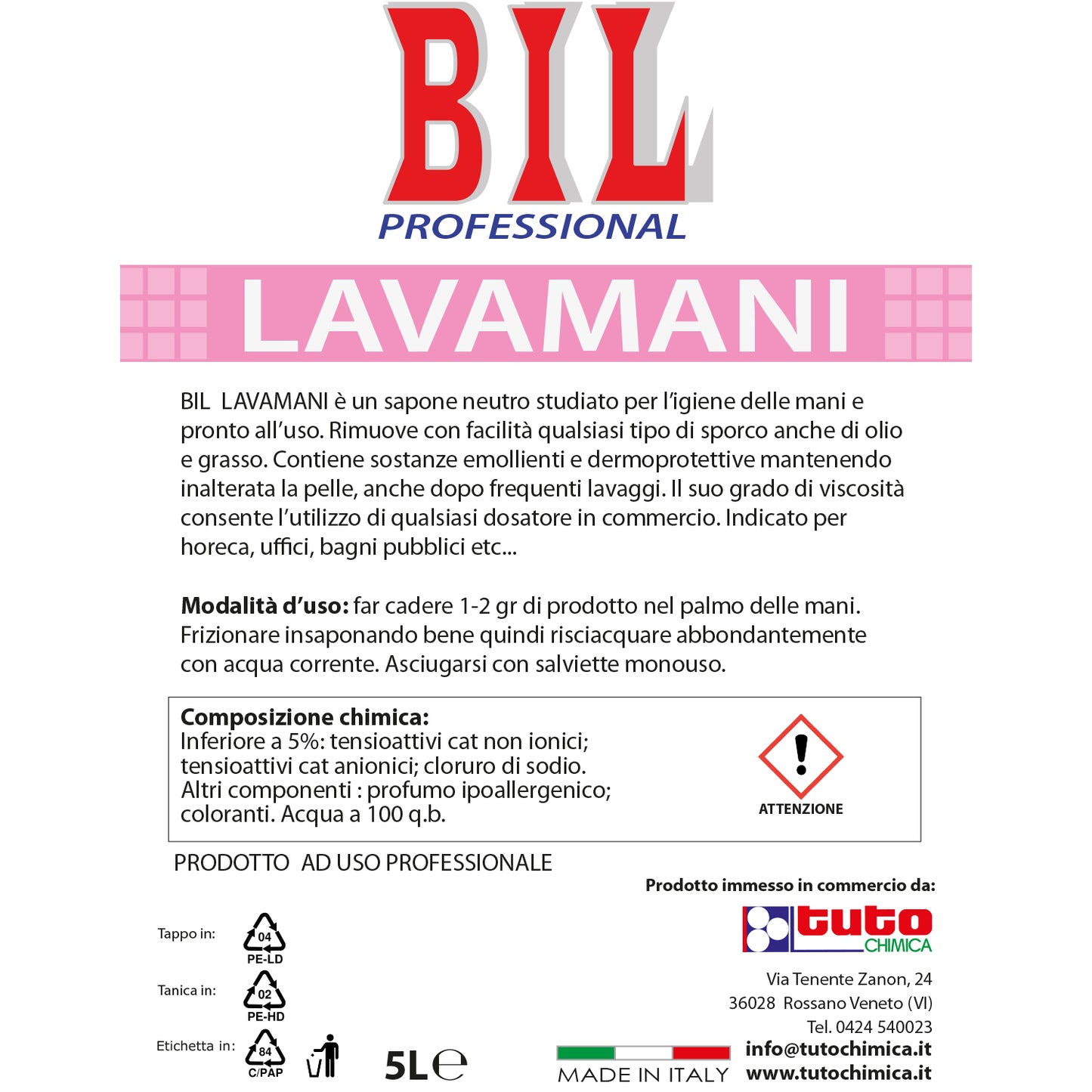 Sapone Lavamani bil professionale