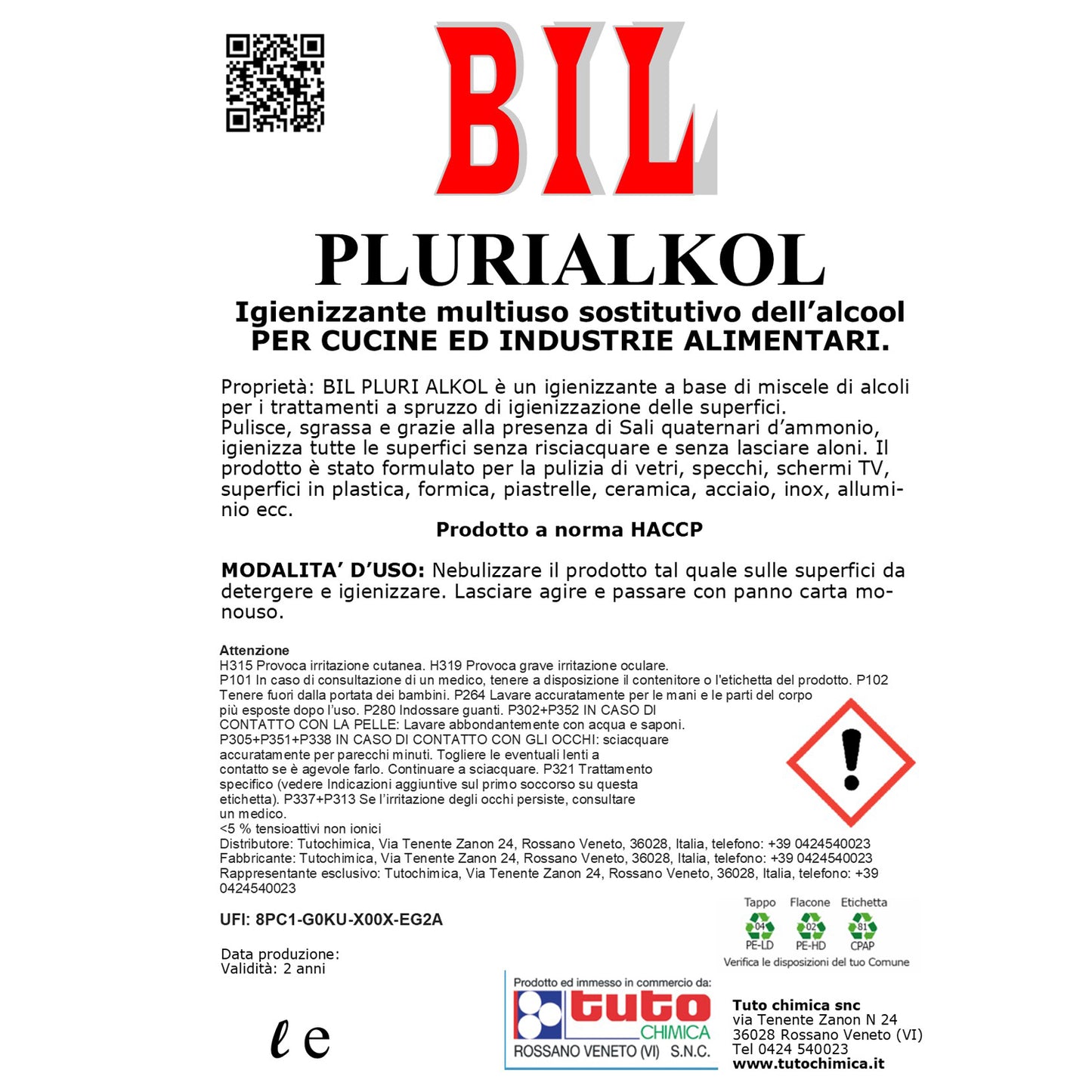 Bil plurialkol sgrassatore alcolico