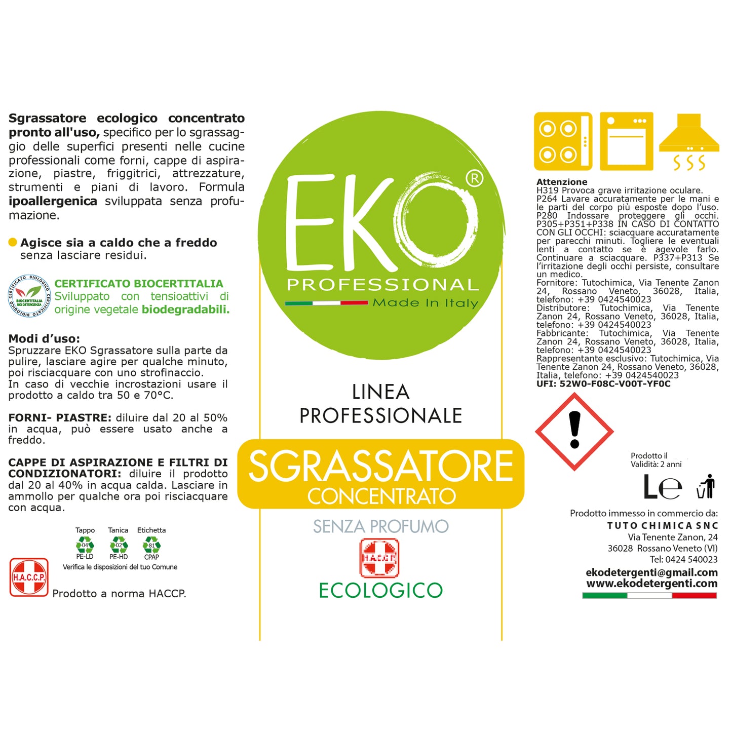 Sgrassatore professionale ecologico Eko Professional