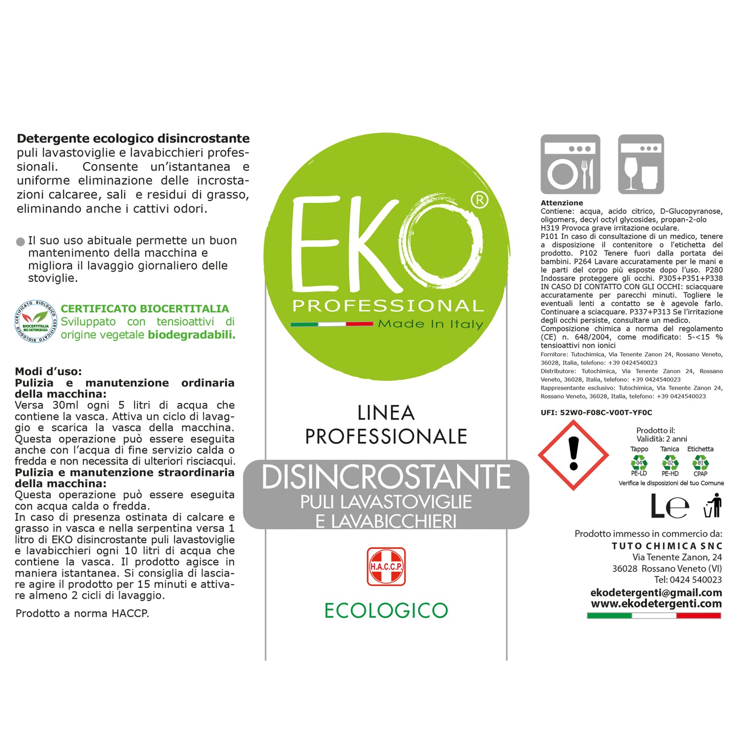 Disincrostante professionale ecologico Eko Professional
