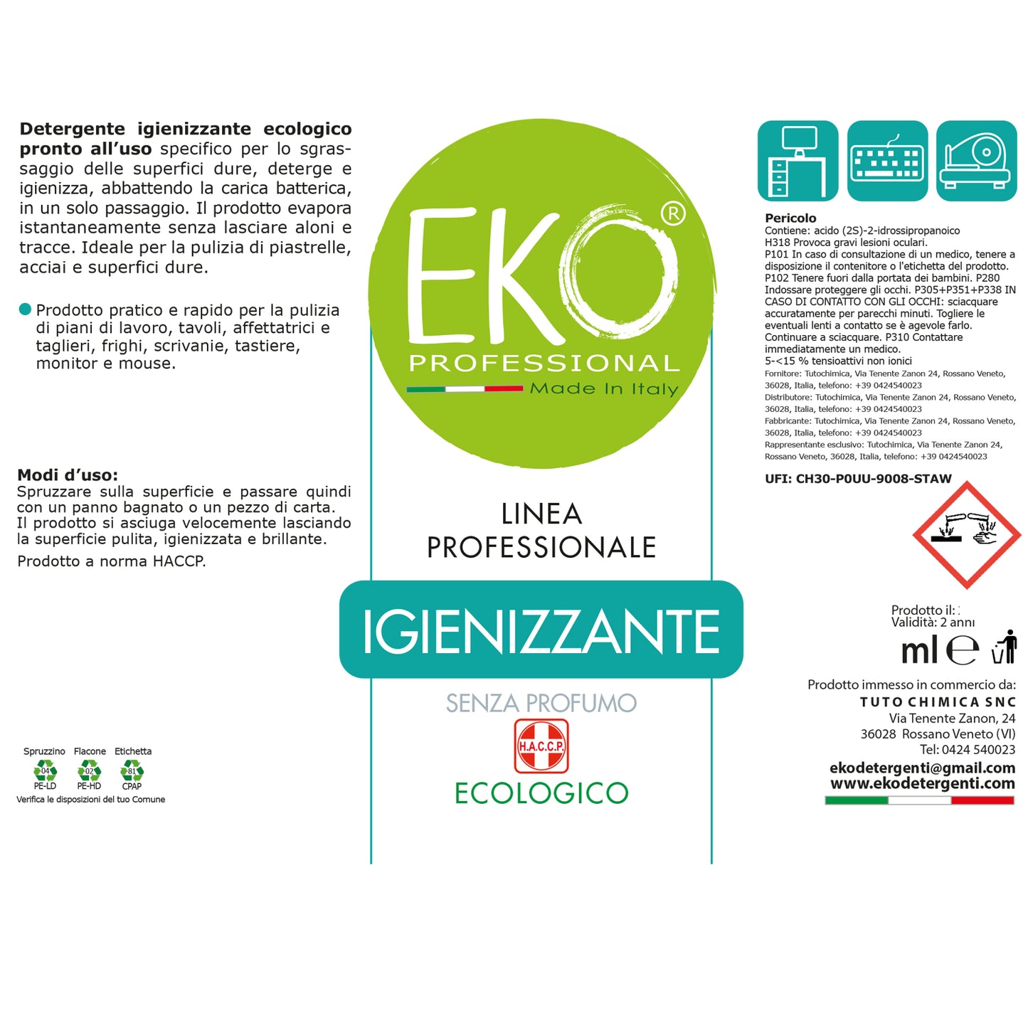 Igienizzante professionale ecologico Eko Professional