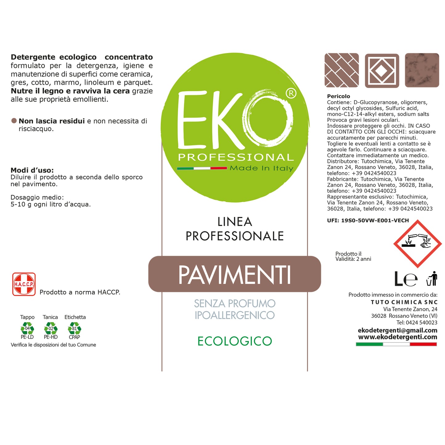 Detersivo pavimenti professionale ecologico Eko Professional