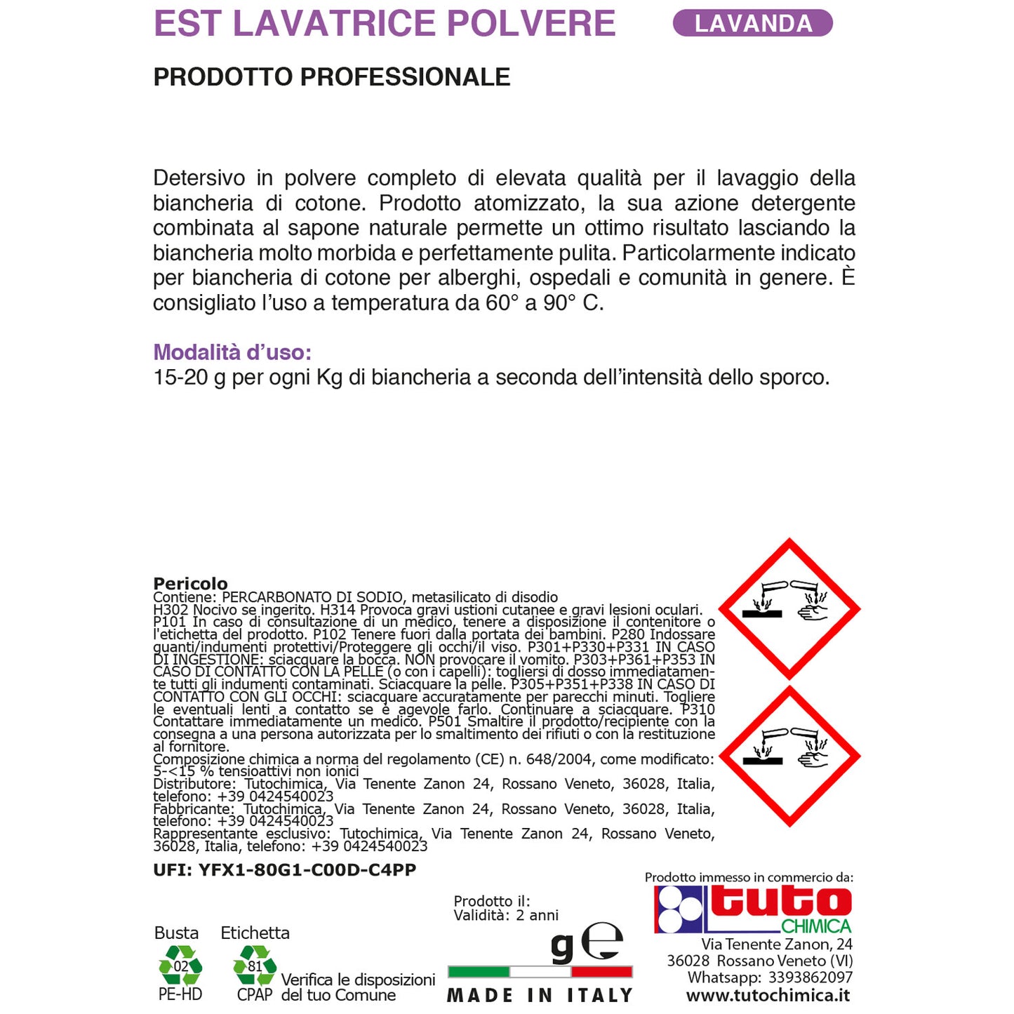 Est detersivo lavatrice in polvere Lavanda