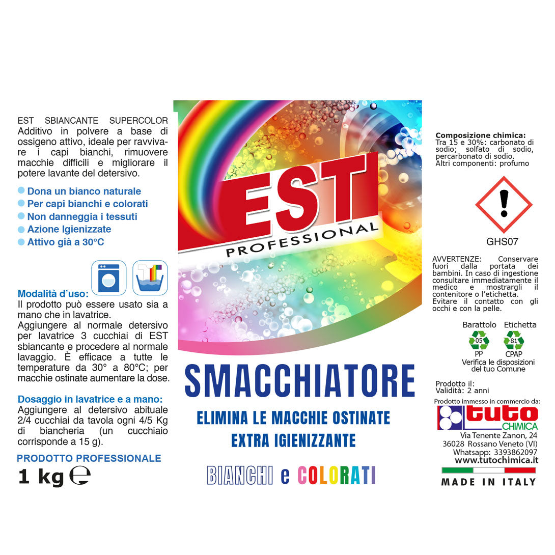 EST Smacchiatore Supercolor Lavatrice Polvere Professionale 1Kg