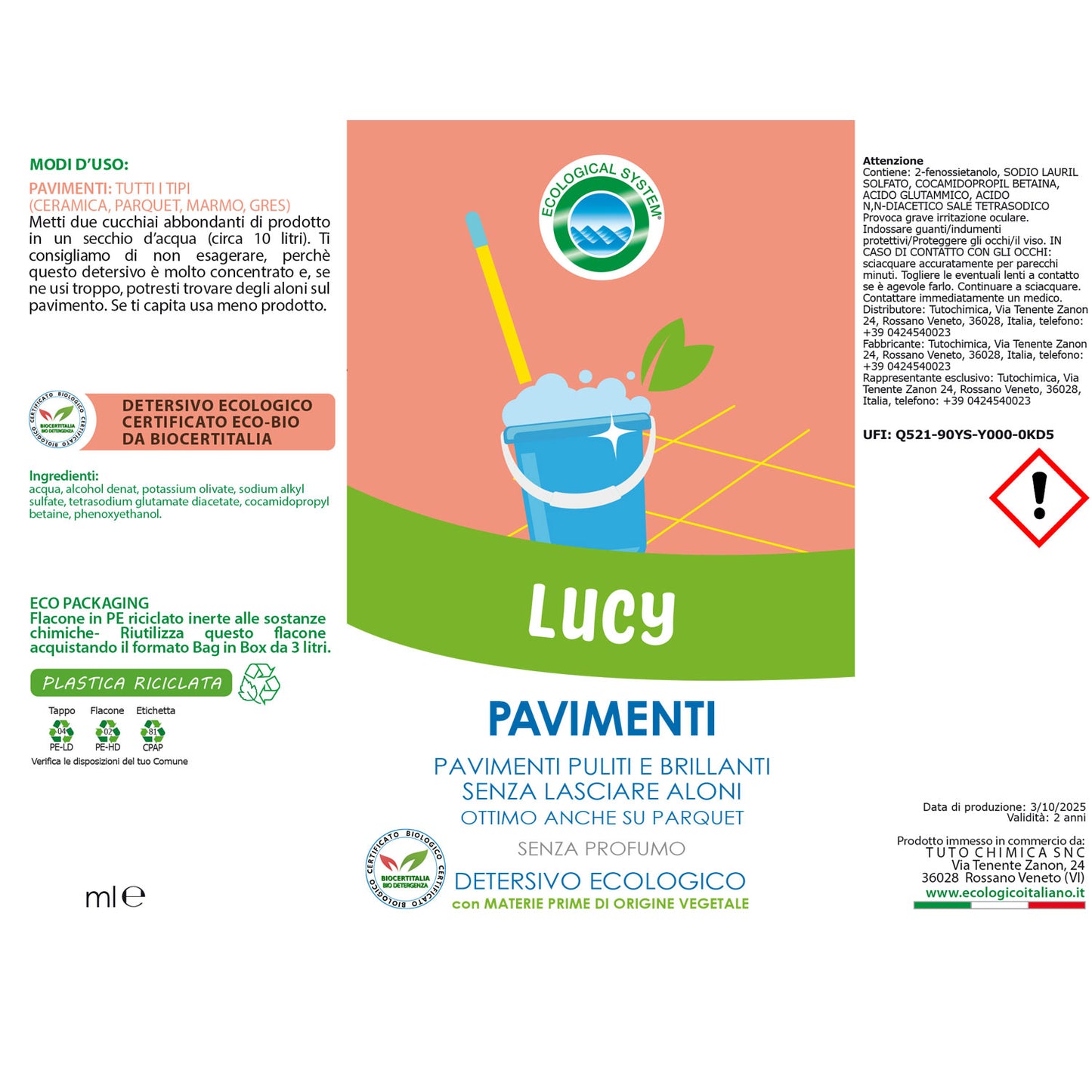 Lucy detersivo pavimenti ecologico