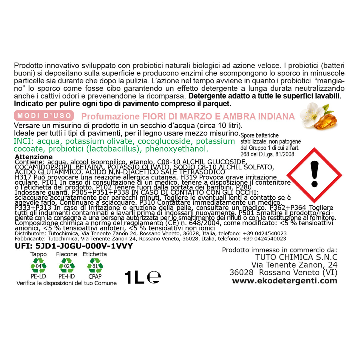 Eko detersivo pavimenti con probiotici 1L