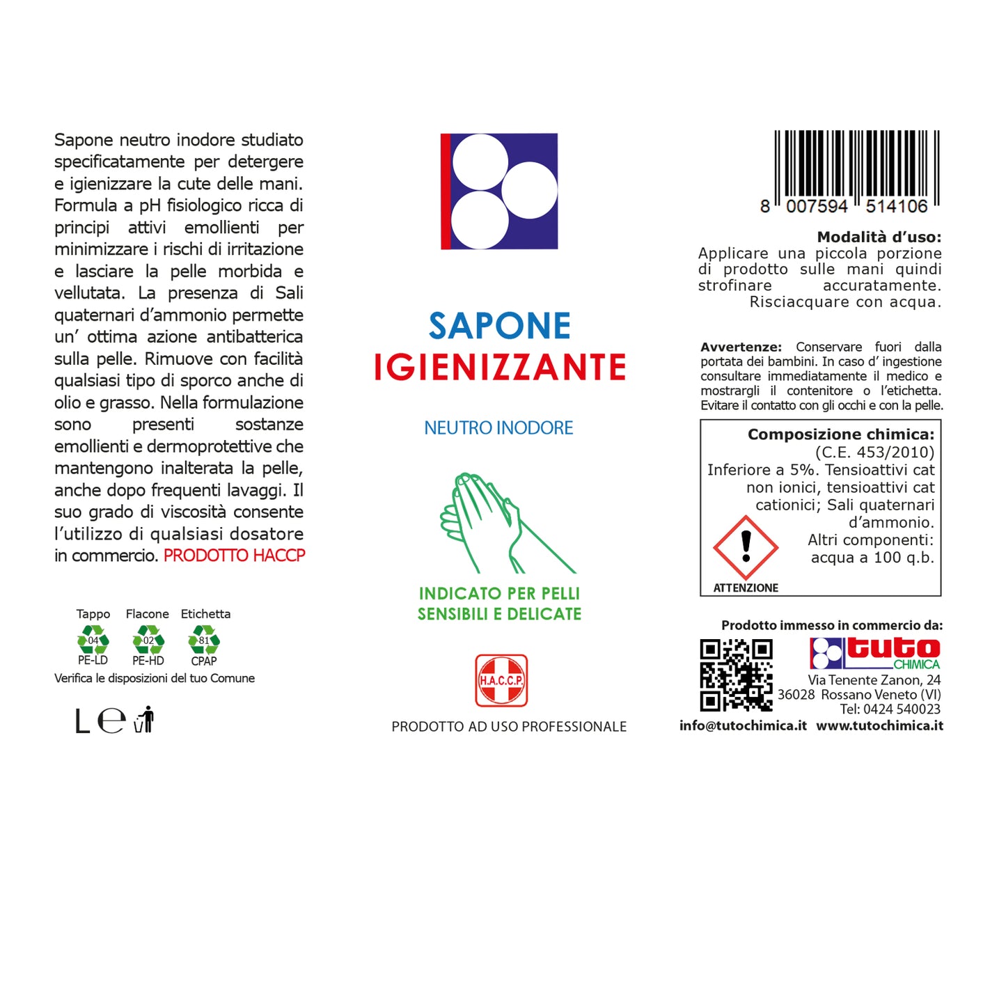 Sapone igienizzante mani