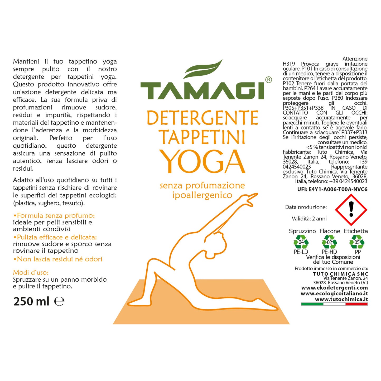 Detergente per Tappetini Yoga 250ml