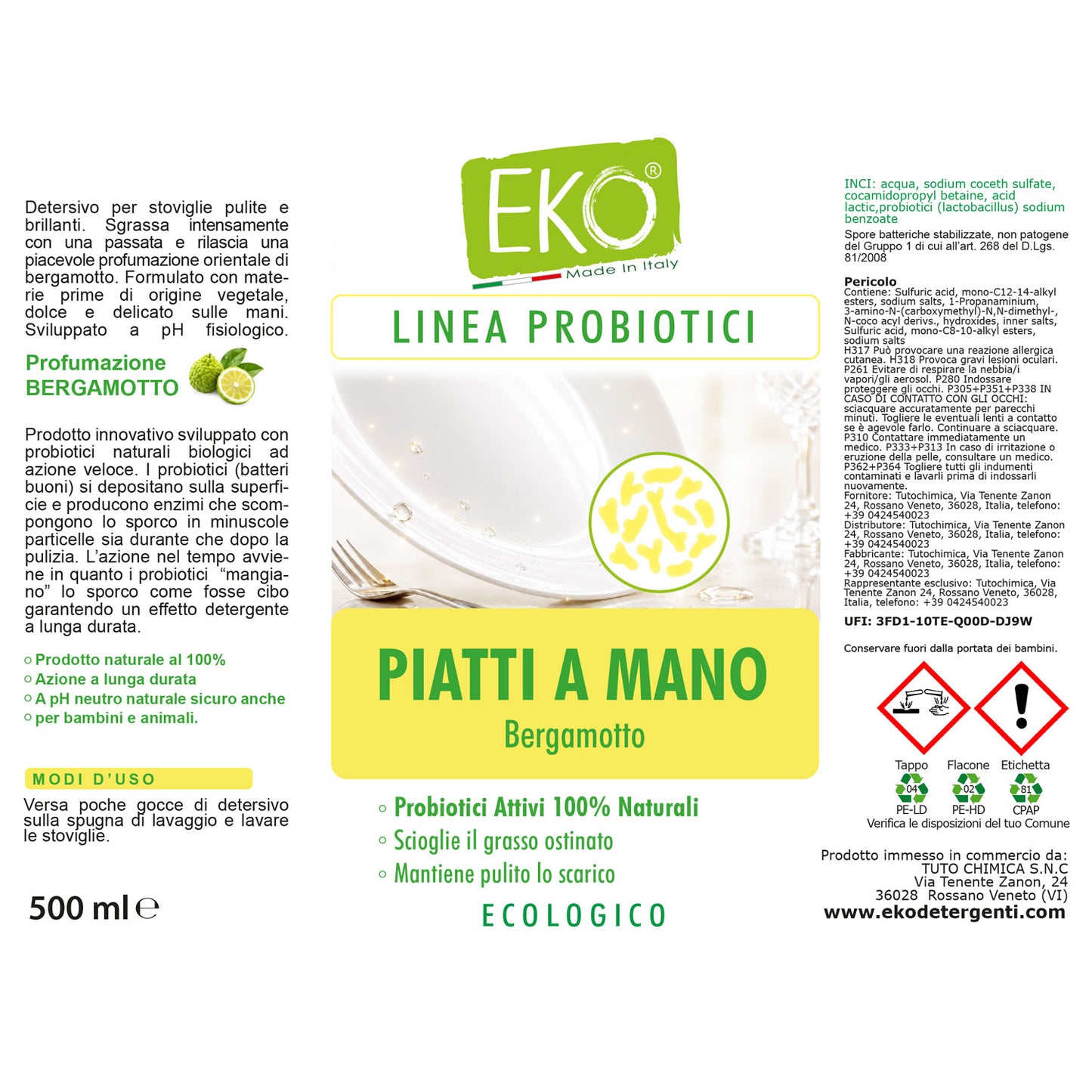 Eko Detersivo piatti con probiotici 500ml