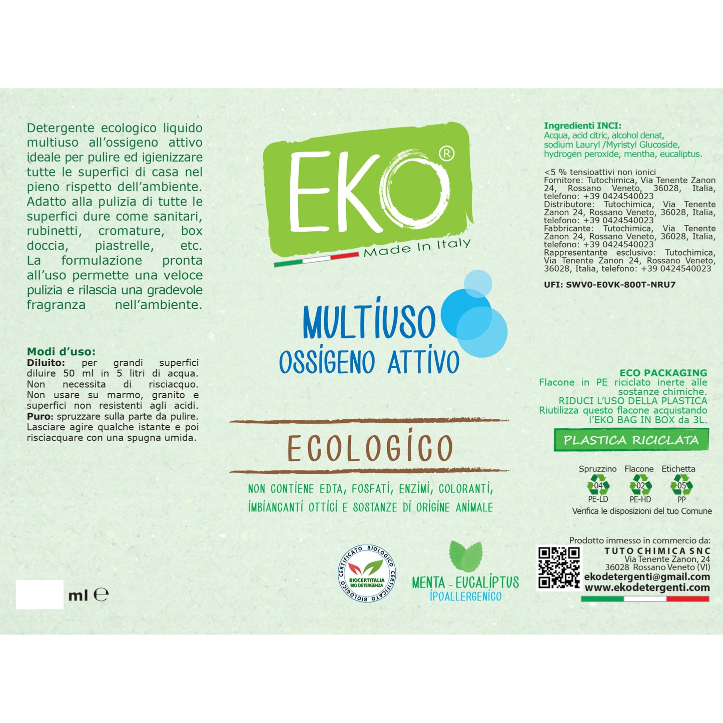Eko multiuso all’ossigeno attivo ecologico