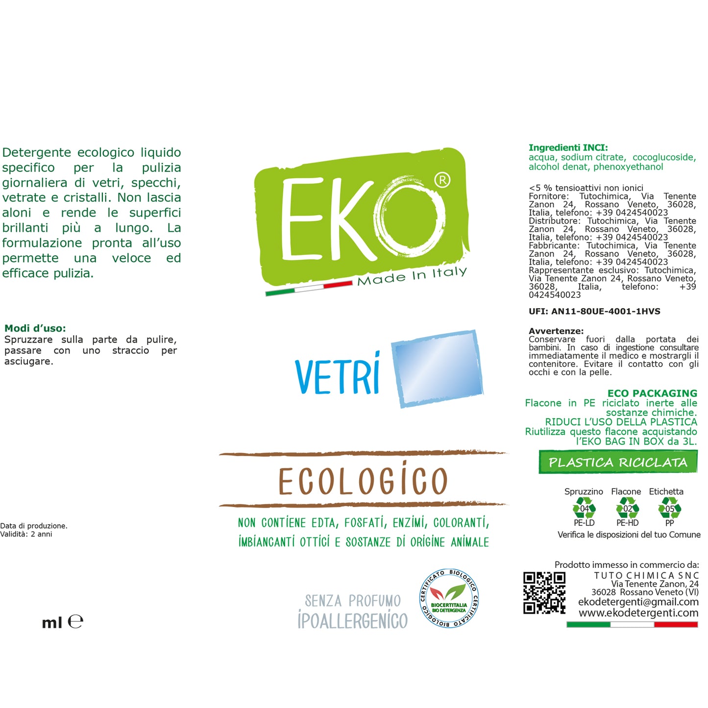 Eko detergente vetri ecologico