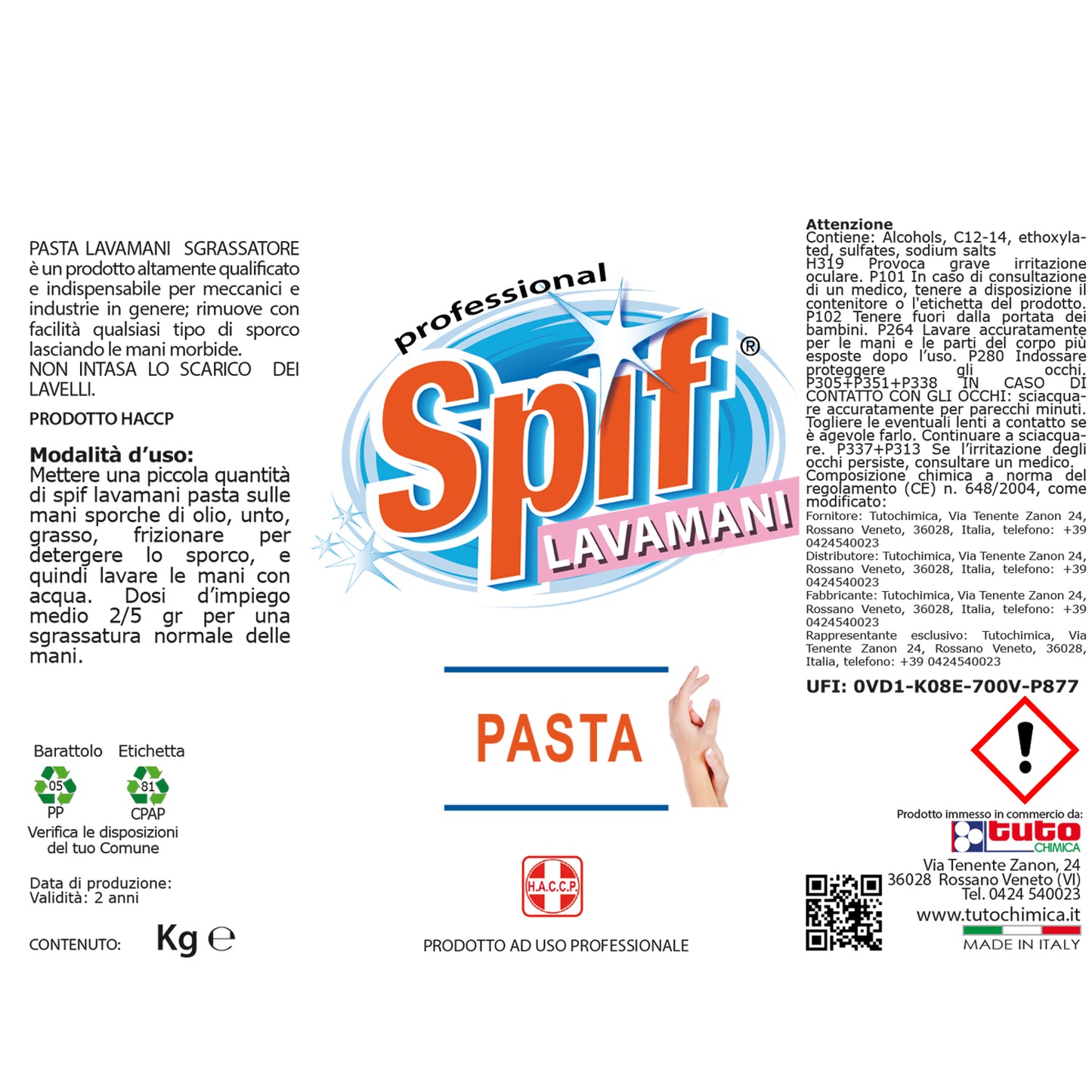 Spif pasta lava mani