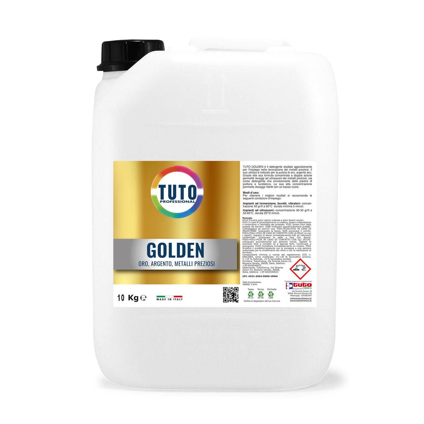 Detergente Pulizia Oro e metalli Tuto Golden professional