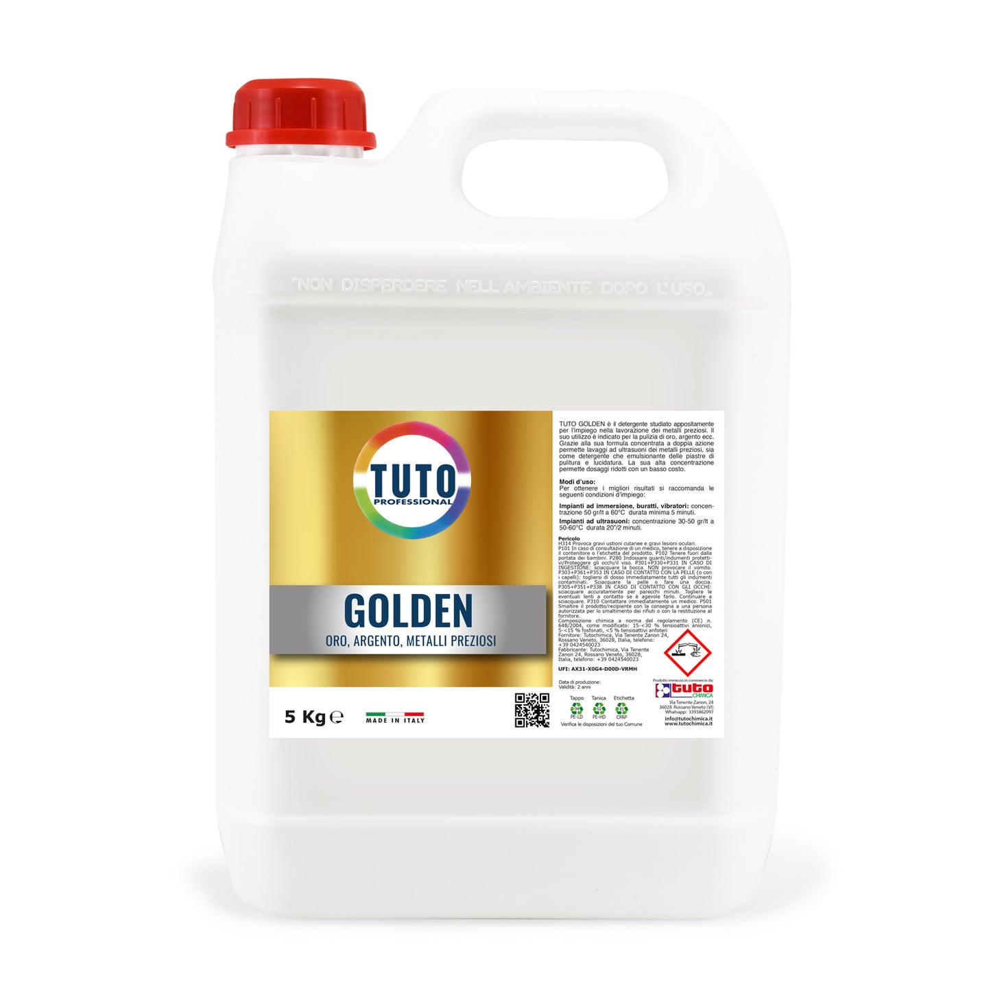 Detergente Pulizia Oro e metalli Tuto Golden