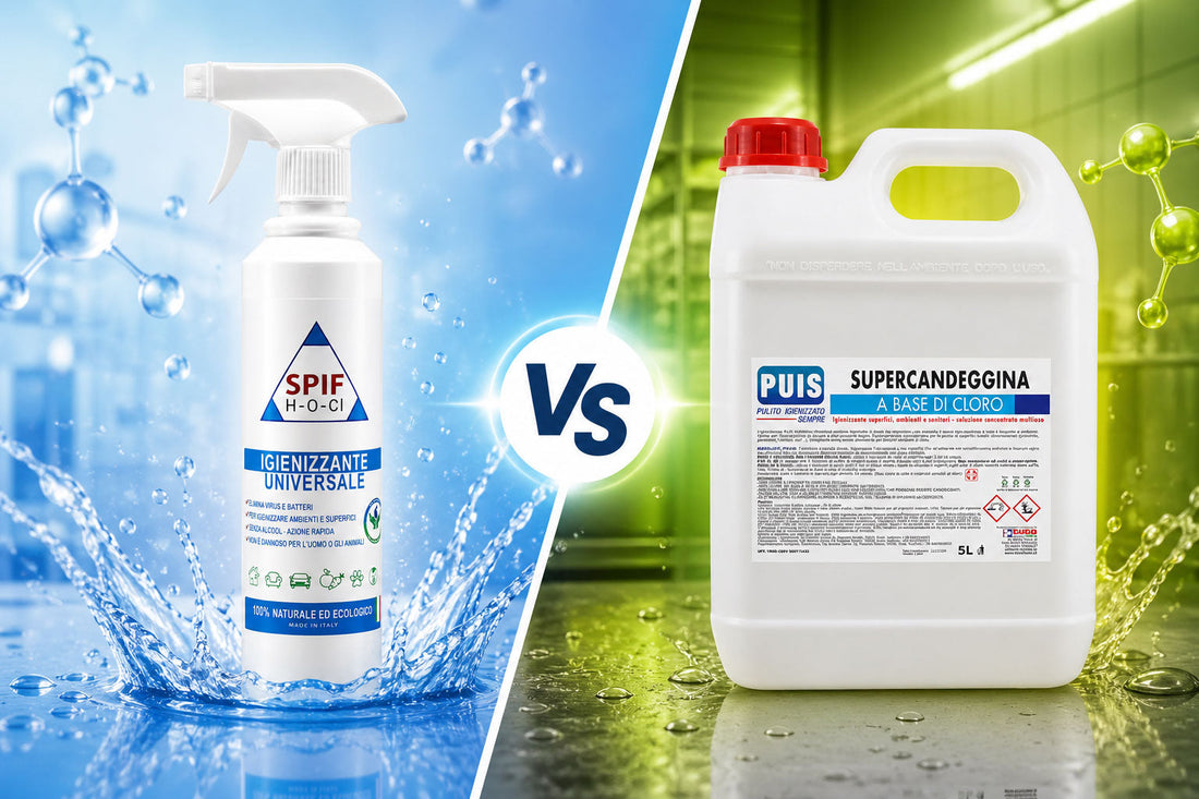 Acido ipocloroso vs candeggina: differenze reali, utilizzi e vantaggi nell’igiene professionale
