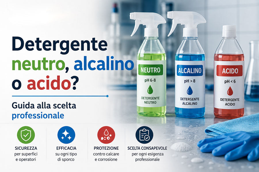 Detergente neutro, alcalino o acido? Guida alla scelta professionale