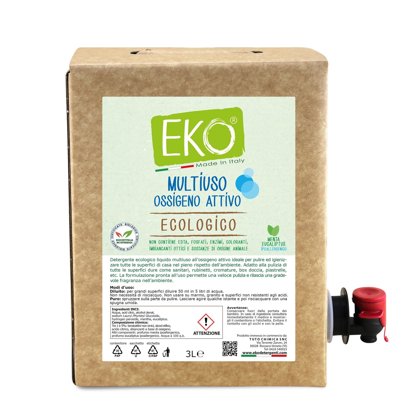 Eko multiuso all’ossigeno attivo ecologico bag in box